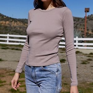 John Galt/Brandy Melville Mauve Tori Long Sleeve Top